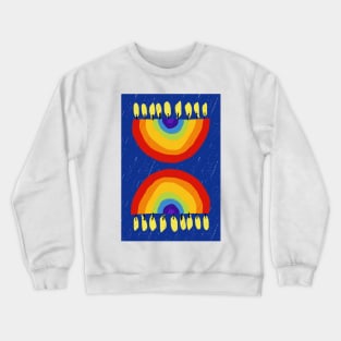 Rainbow Chanukiah Dark Blue Print Crewneck Sweatshirt